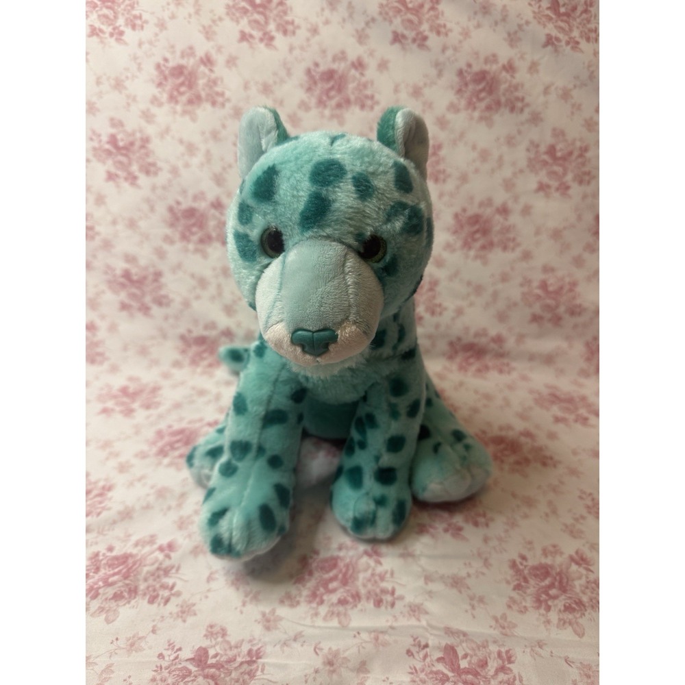 Aurora Destination Nation Teal Cheetah Leopard Plush Stuffed Animal 11"‎